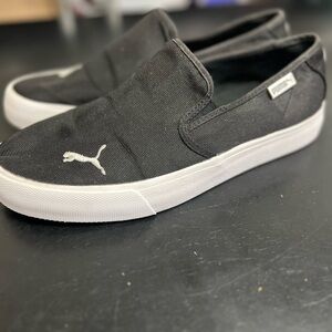 Puma Women's Black and White Slip-On Flats